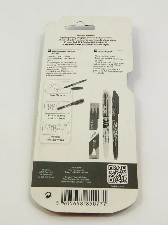 ZESTAW PILOT FRIXION CLICKER 0,5 CZARNY