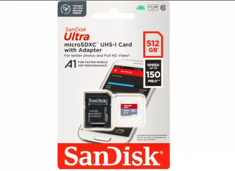 SANDISK ULTRA MICROSDXC A1 512GB 150MB/S ADAPT.SDSQUAC-512G-GN6MA