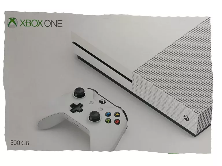 KONSOLA XBOX ONE S 1681 500 GB 2 PADY KABLE I 6 GIER KOMPLET
