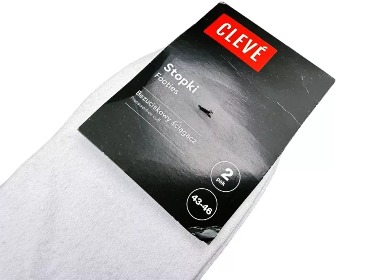 SKARPETKI CLEVE 2PAK 43-46 BIAŁE