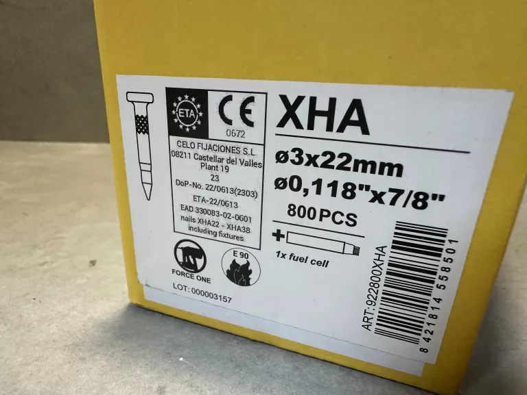 GWOŹDZIE XHA HCR 3X22MM DO OSADZAKA FORCE ONE+ E90