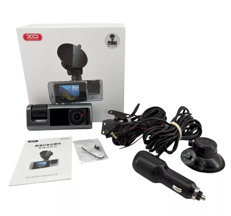 XO WIDEOREJESTRATOR XJ03 PRZÓD TYŁ I ŚRODEK FULLHD KAMERA SAMOCHODOWA 3W1