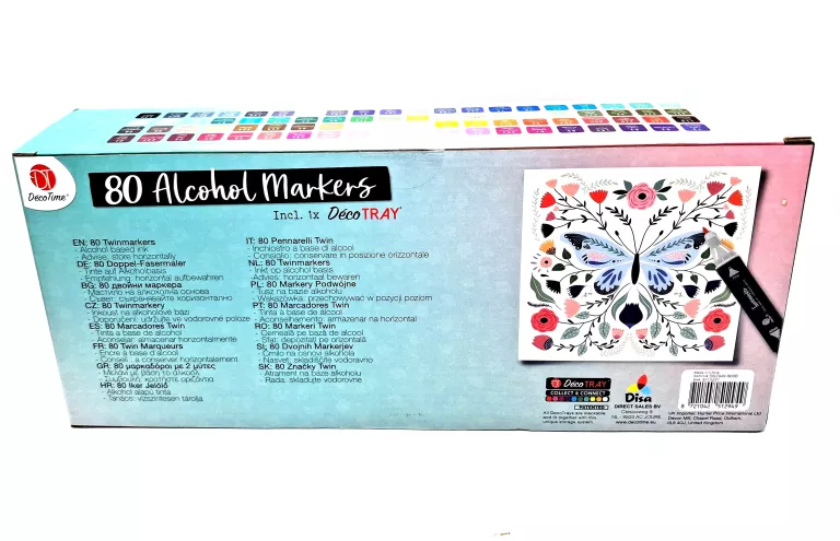 MARKERY ALKOHOLOWE 80 SZTUK DWUSTRONNE DECOTIME DUŻY BOX MIX KOLORY