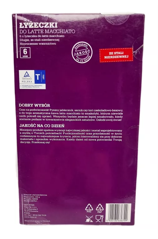 ŁYŻECZKI DO LATTE MACCHIATO 6SZT