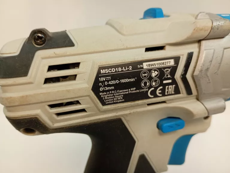WKRĘTARKA MACALLISTER ZASILANIE AKUMULATOROWE 18 V MSCD18-LI-2 W ETUI