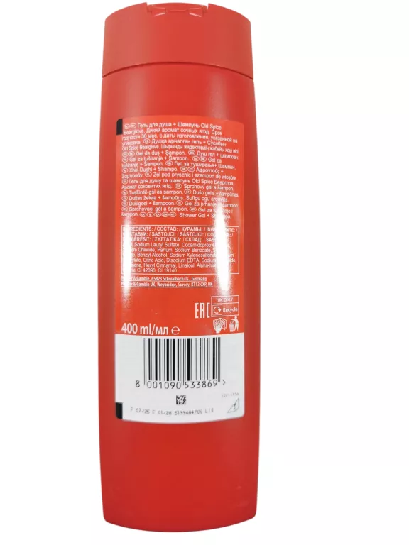 OLD SPICE BEARGLOVE 2 W 1 400 ML SZAMPON I ŻEL POD PRYSZNIC