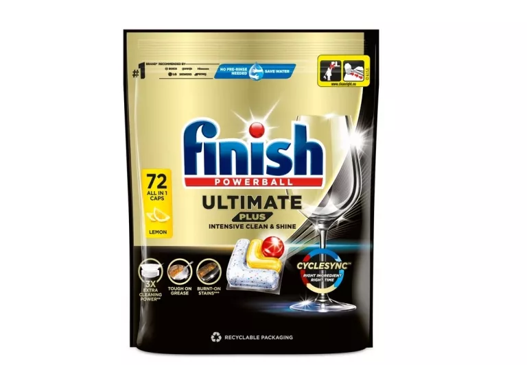 TABLETKI DO ZMYWARKI FINISH POWERBALL ULTIMATE PLUS 72 SZT. LEMON