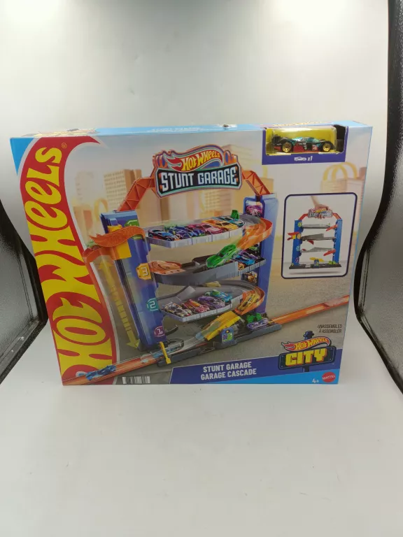 HOT WHEELS CITY STUNT GARAGE ZESTAW GARAŻ PARKING Z WINDĄ + AUTKO HW