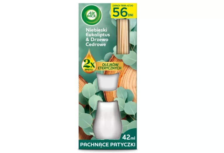 AIR WICK PATYCZKI ZAPACHOWE NIEBIESKI EUKALIPTUS & DRZEWO CEDROWE 42ML