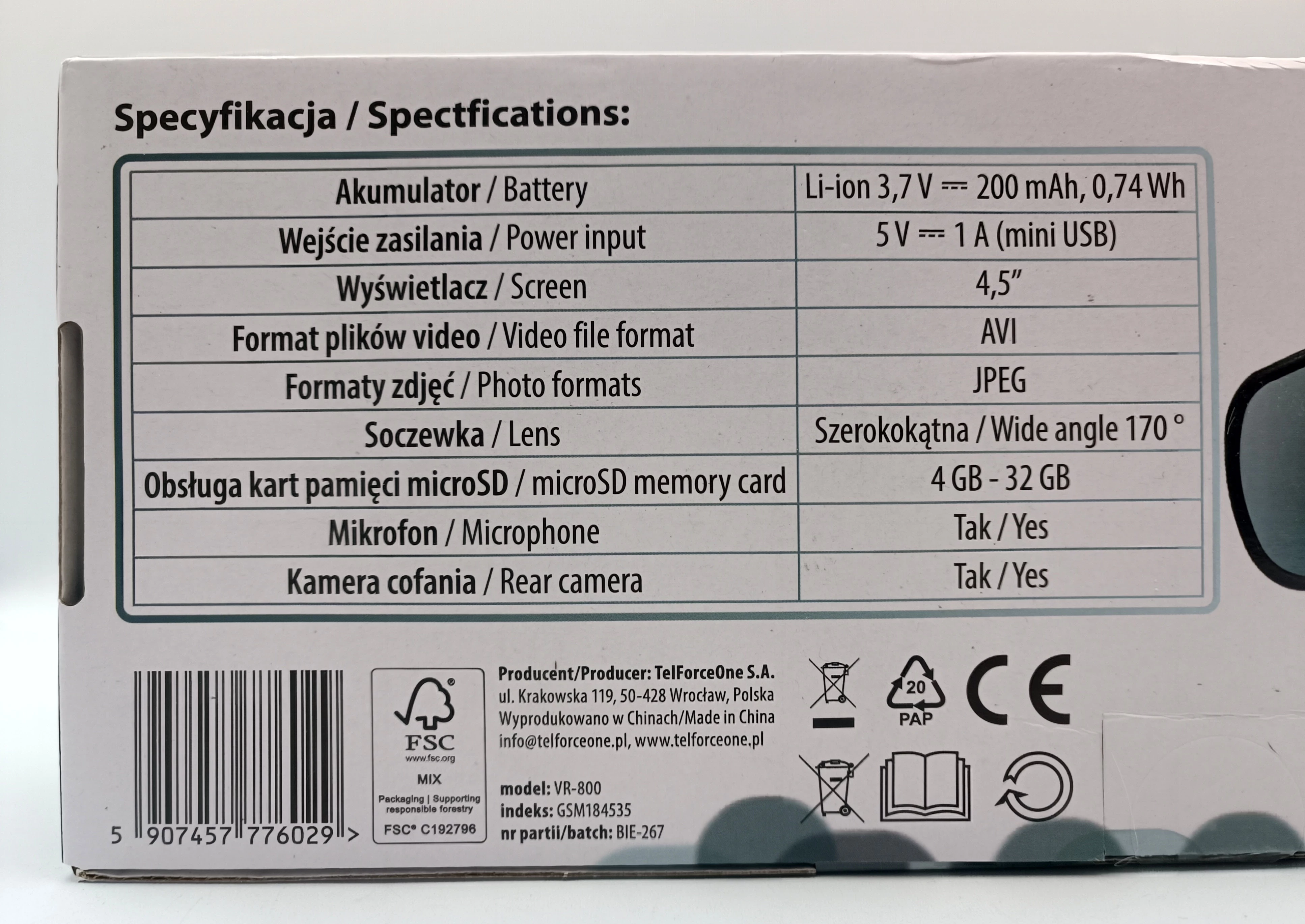 rejestrator-jazdy-z-kamera-cofania-forever-vr-800-model-forever-vr-800