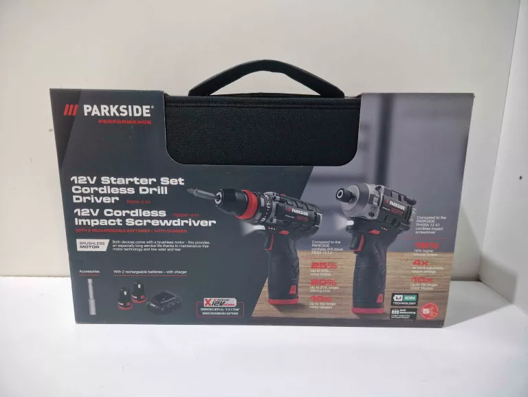 ZESTAW KLUCZ UDAROWY PDSSAP 12 A1 PARKSIDE+WIERTARKO-WKRĘTARKA 12V PBSPA 1
