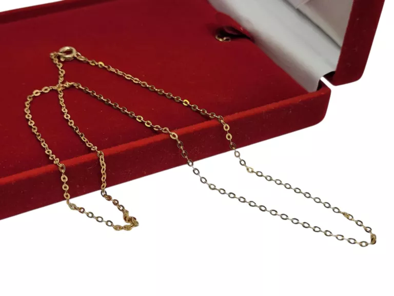 PRZEŚLICZNY ZŁOTY ŁANCUSZEK 1,55 G PRÓBA 375 DŁUGOŚĆ 42 CM