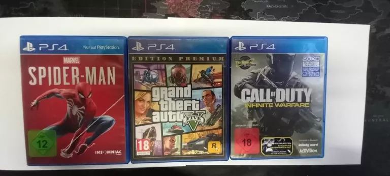 ZESTAW GIER PS4 GTA V / SPIDER-MAN / CALL OF DUTY