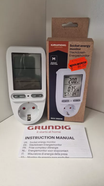 WATOMIERZ MIERNIK LICZNIK ZUŻYCIA ENERGII PRĄDU GRUNDIG MAX 3680W