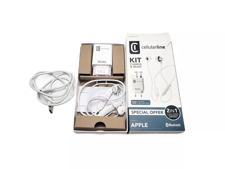 ŁADOWARKA SIECIOWA CELLULARLINE PD 20W BIAŁY + SŁUCHAWKI BLUETOOTH