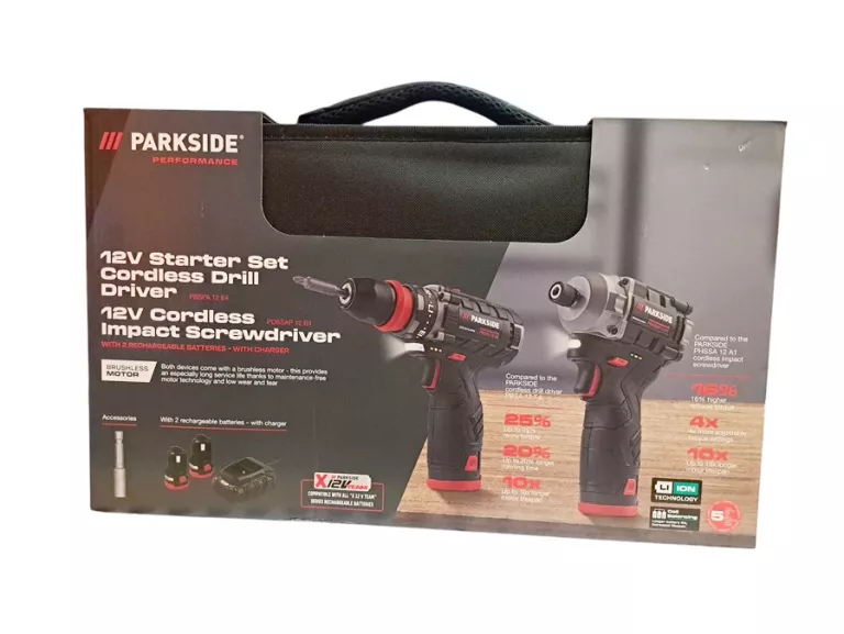 20V CORDLESS DRILL DRIVER SET PARKSIDE ZESTAW