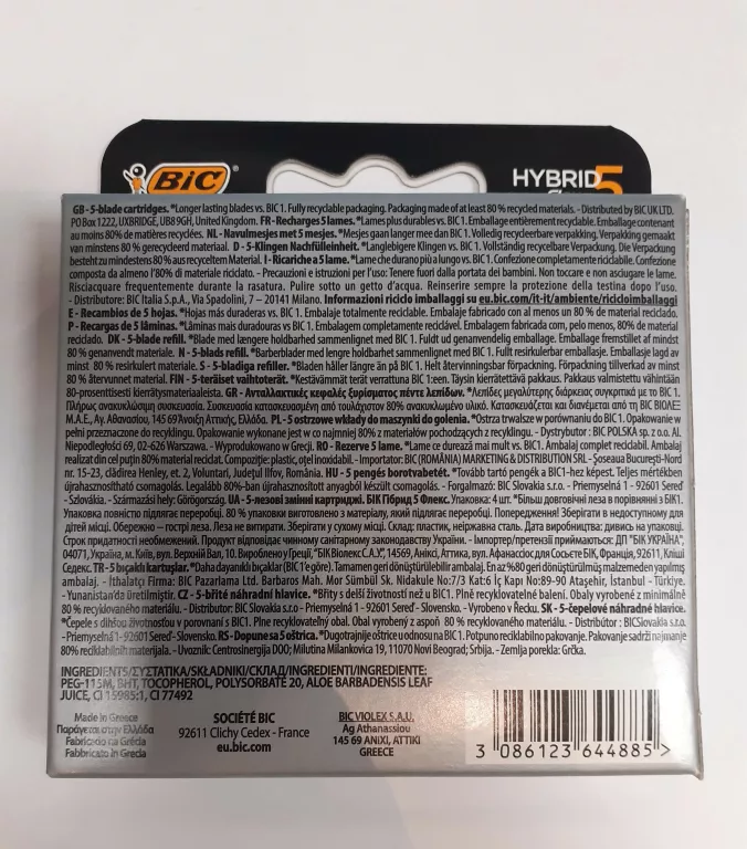 BIC HYBRID 5 FLEX WKŁADY DO MASZYNKI OSTRZA 4 SZT