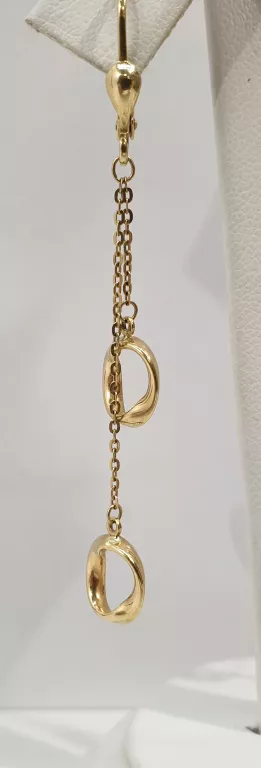 PIĘKNE ZŁOTE WISZĄCE KOLCZYKI P585 G2,50 DŁ.6 CM