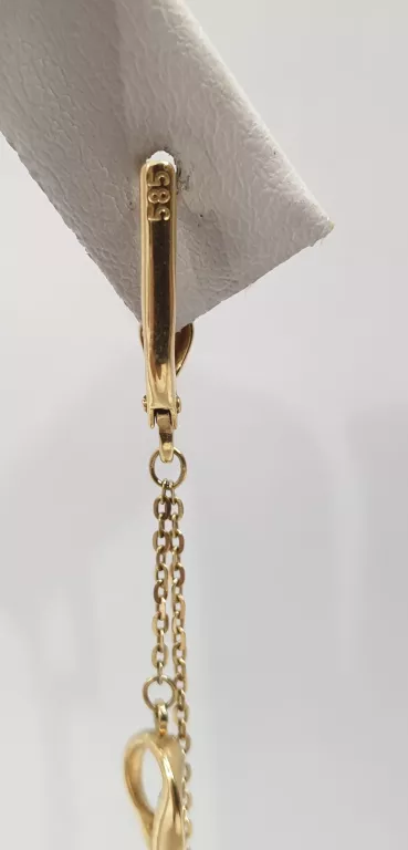 PIĘKNE ZŁOTE WISZĄCE KOLCZYKI P585 G2,50 DŁ.6 CM