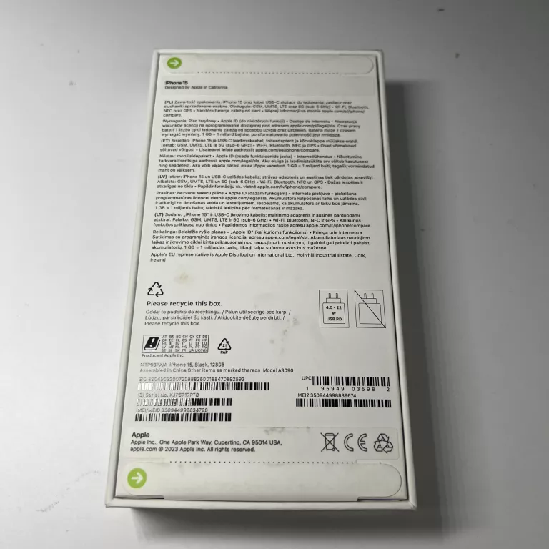 IPHONE 15 6/128GB 100% ZESTAW ORANGE