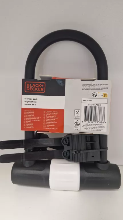 BLACK+DECKER ZABEZPIECZENIE ROWEROWE ZAMEK ROWEROWY U-LOCK 14 MM X 25 CM
