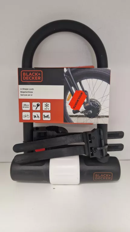 BLACK+DECKER ZABEZPIECZENIE ROWEROWE ZAMEK ROWEROWY U-LOCK 14 MM X 25 CM