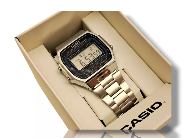 ZEGAREK SREBRNY CASIO VINTAGE A164WA-1VES STOPER