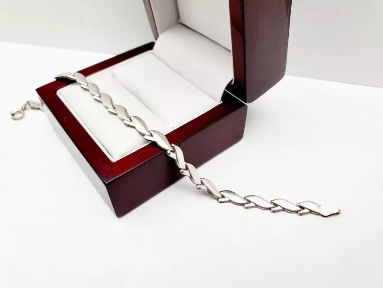 WSPANIAŁA ŚLICZNA SREBRNA BRANSOLETKA P925 3,65G 17 CM