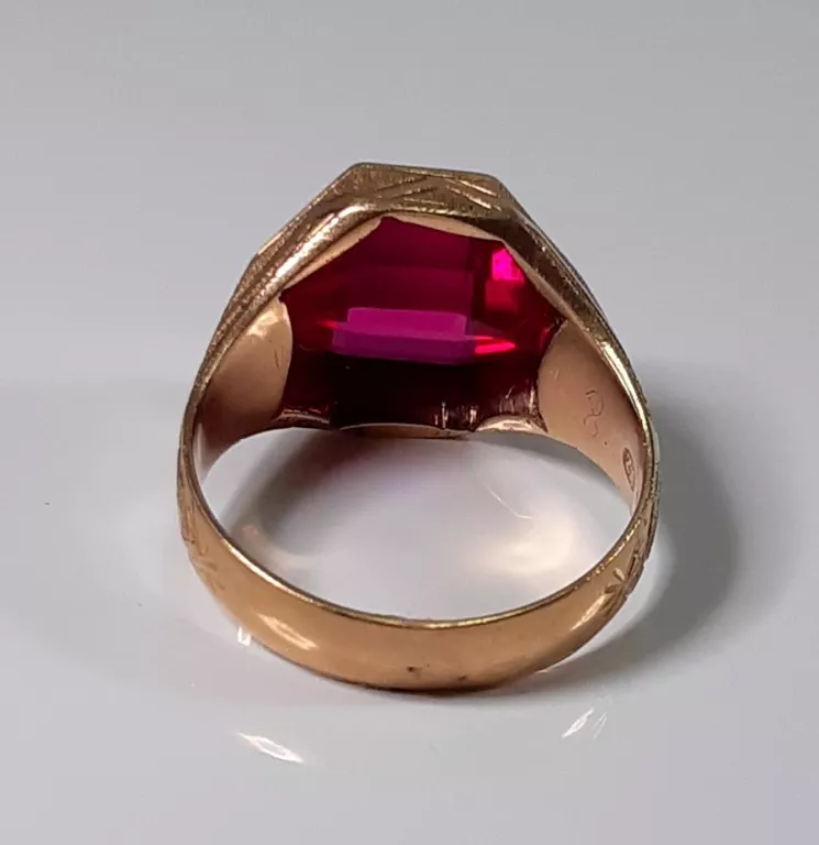 ZŁOTY PIERŚCIONEK SYGNET CYRKONIA 14K