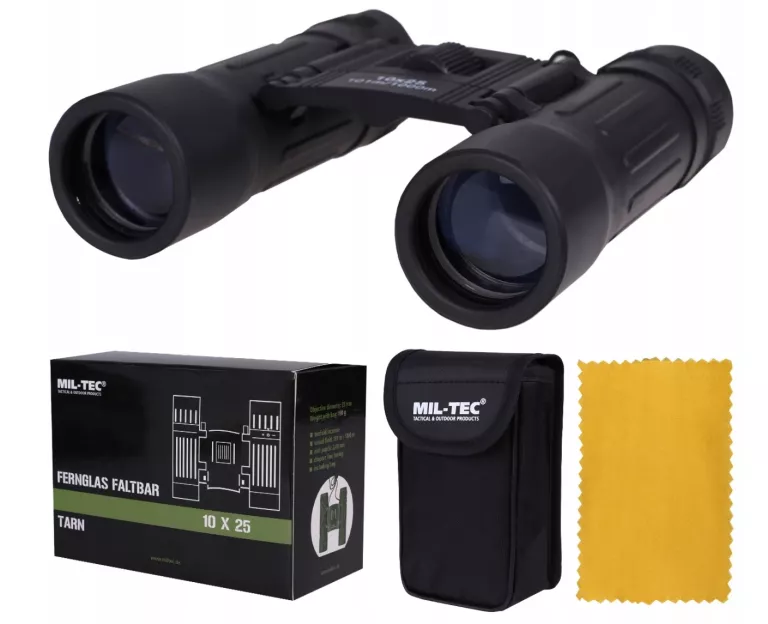MIL-TEC LORNETKA SKŁADANA 10X25 CZARNA