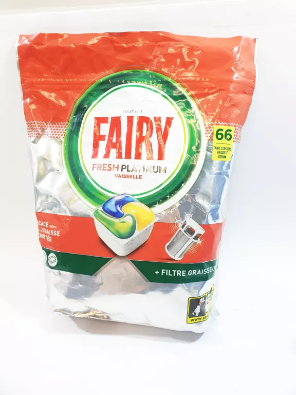 KAPSULKI DO ZMYWARKI FAIRY FRESH PLATINUM VAISSELLE 66 SZTUK