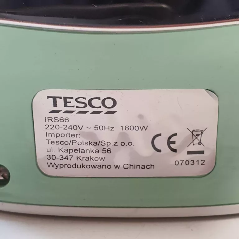 ŻELAZKO PAROWE TESCO 1800W