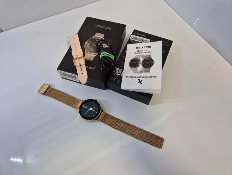 SMARTWATCH ELEGANCKI ZEGAREK DAMSKI MENU PL BRANSOLETKA + PASEK MAXCOM FW5