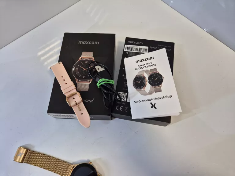 SMARTWATCH ELEGANCKI ZEGAREK DAMSKI MENU PL BRANSOLETKA + PASEK MAXCOM FW5