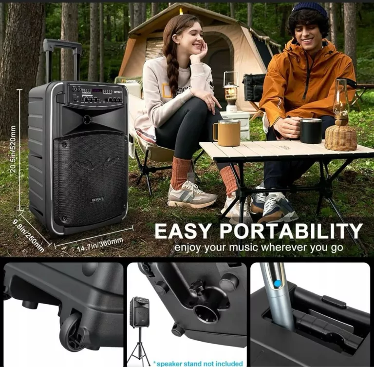 GŁOŚNIK SONO BLUETOOTH KARAOKE USB-C/TWS/FM/AUX IN/TV GEYGUY GTSK12-2