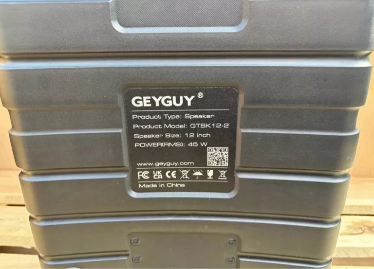 GŁOŚNIK SONO BLUETOOTH KARAOKE USB-C/TWS/FM/AUX IN/TV GEYGUY GTSK12-2