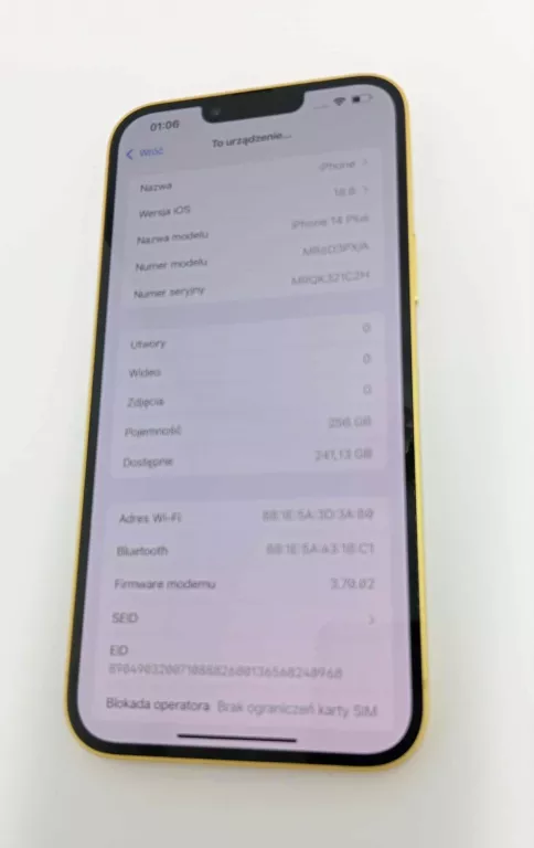 TELEFON IPHONE 14 PLUS/ 256GB 100%KONDYCJA BATERII