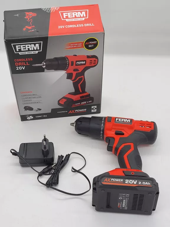 WKRĘTARKA FERM CDM1184 + AKU + ŁAD PUDEŁKO