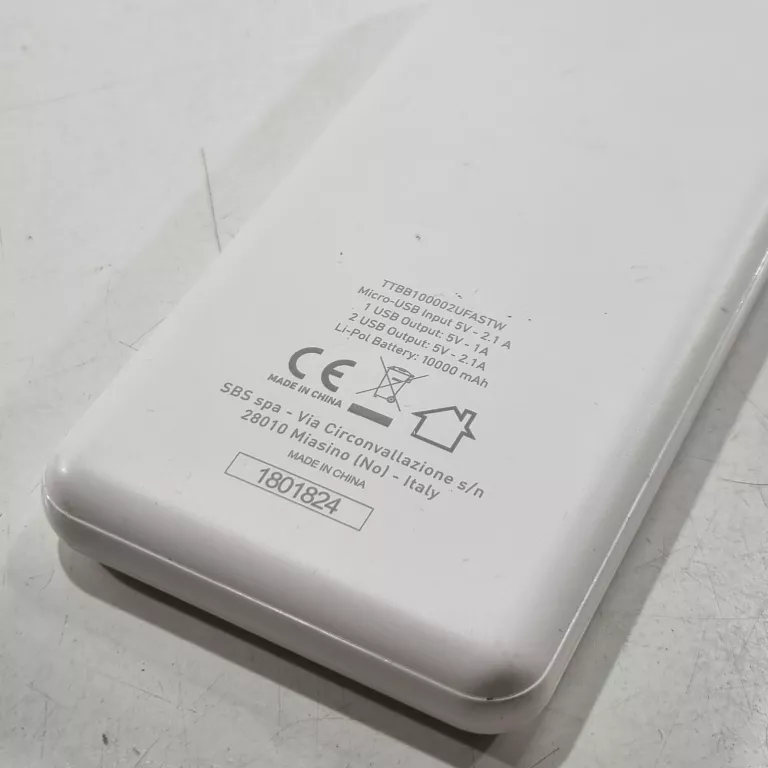 POWERBANK SBS 10000 MAH BIAŁY