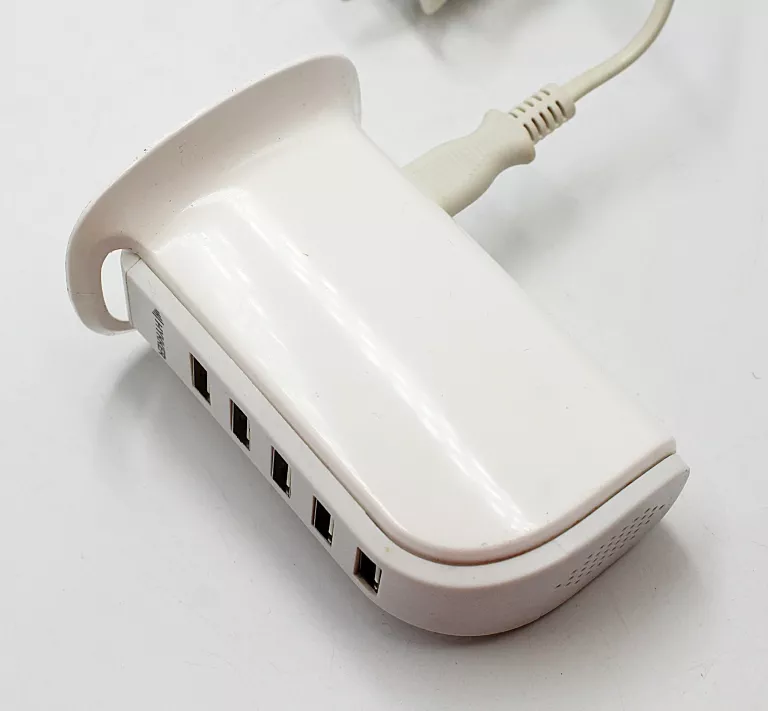 STACJA ŁADUJĄCA HYKKER USB 30 W 5 WYJŚĆ USB BIAŁA