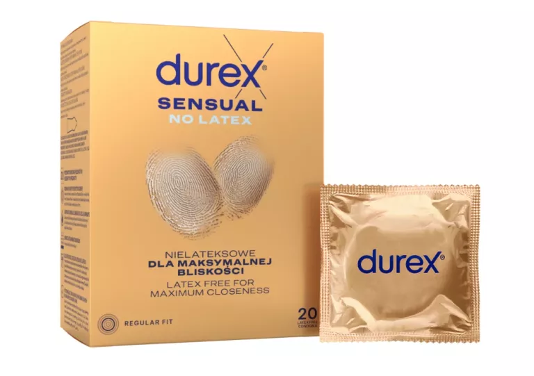 PREZERWATYWY DUREX SENSUAL NO LATEX CIENKIE BEZ LATEKSU NIELATEKSOWE 20 SZ