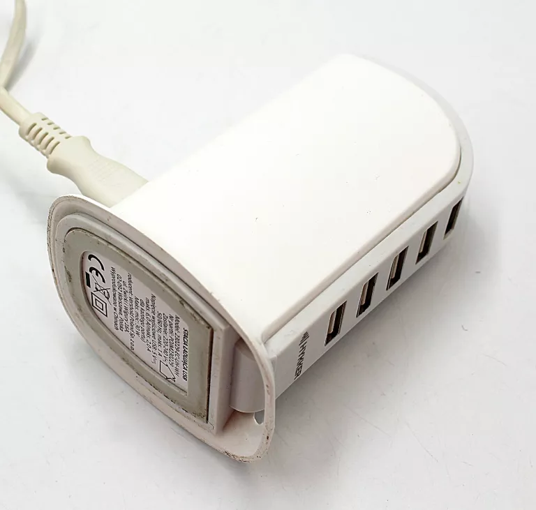 STACJA ŁADUJĄCA HYKKER USB 30 W 5 WYJŚĆ USB BIAŁA