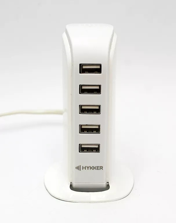 STACJA ŁADUJĄCA HYKKER USB 30 W 5 WYJŚĆ USB BIAŁA
