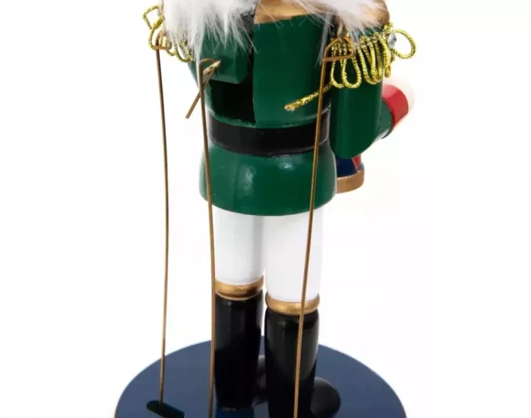 FIGURKA NUTCRACKER DZIADEK DO ORZECHÓW NA BĘBENKU Z POZYTYWKĄ 30 CM