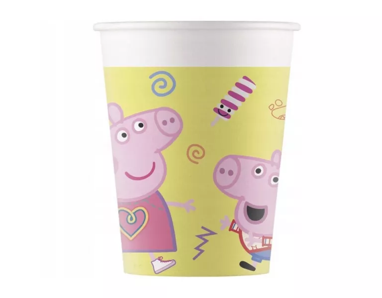 KUBECZKI PAPIEROWE ŚWINKA PEPPA 10 SZTUK 200 ML