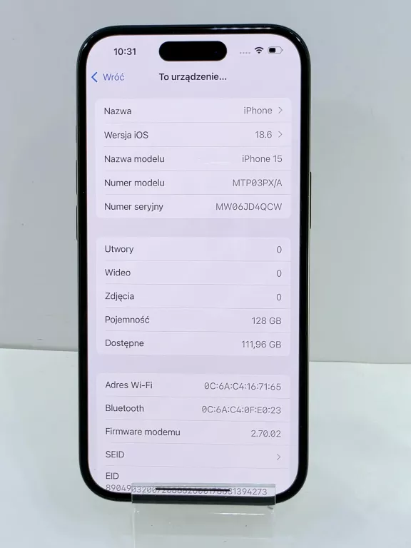 TELEFON IPHONE 15 128GB 92% BAT