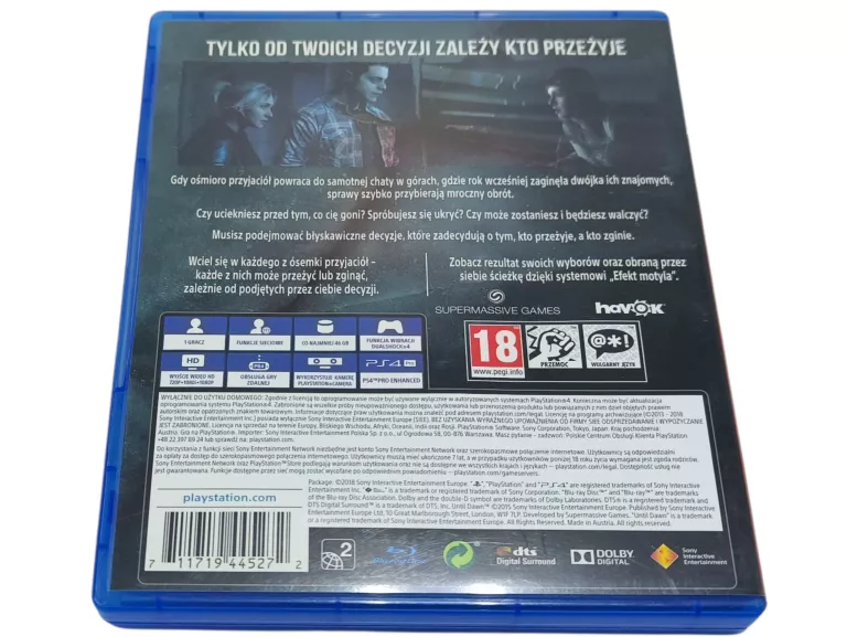 GRA NA PS4 UNTIL DAWN