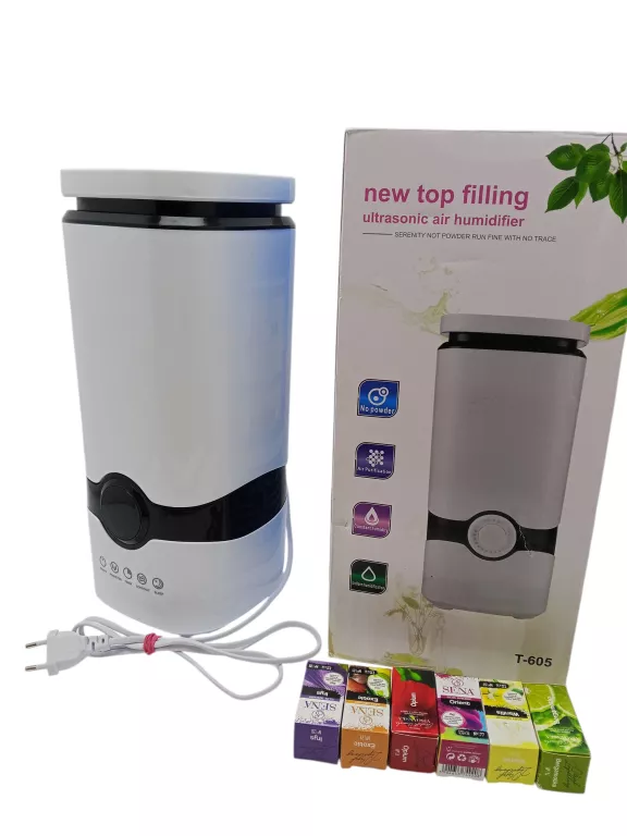 NAWILŻACZ ULTRADŹWIĘKOWY DMR T606 300 ML/H BIAŁY + 6 OLEJKÓW