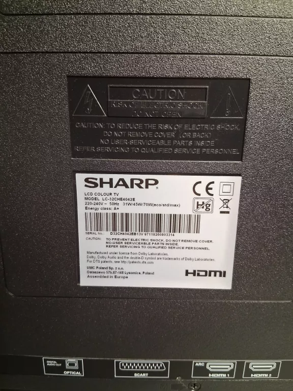 TELEWIZOR SHARP LC32CHE4042E 32" LED