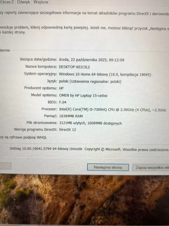 LAPTOP HP OMEN 7265NGW